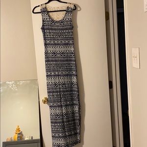 Beautiful long blue and white dress